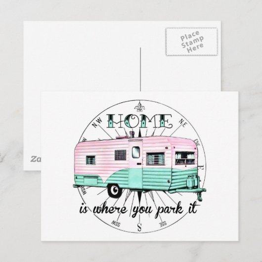  trailer - Thuis is waar je hem parkeert Briefkaart (Voorkant / Achterkant)