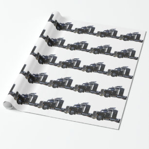 Trailer van Black Semi Tractor Cadeaupapier