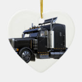 Trailer van Black Semi Tractor Keramisch Ornament (Voorkant)