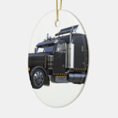 Trailer van Black Semi Tractor Keramisch Ornament (Links)