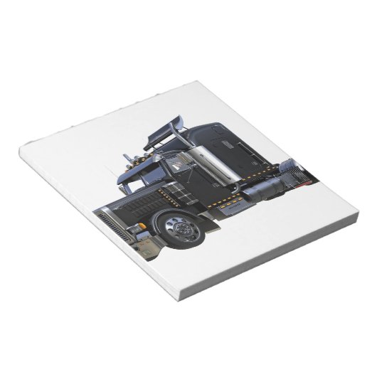 Trailer van Black Semi Tractor Notitieblok (Schuin)