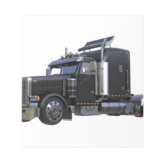 Trailer van Black Semi Tractor Notitieblok (Voorkant)