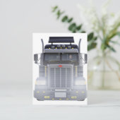 Trailer van de zwarte semitrekker met koplampen briefkaart (Staand voorkant)