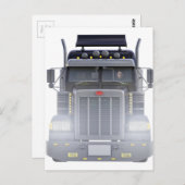 Trailer van de zwarte semitrekker met koplampen briefkaart (Voorkant / Achterkant)