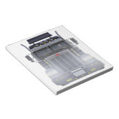 Trailer van de zwarte semitrekker met koplampen notitieblok (Schuin)