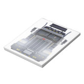 Trailer van de zwarte semitrekker met koplampen notitieblok (Linkerzijde)