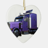 Trailer van metallisch Paars Semi-tractor Keramisch Ornament (Rechts)