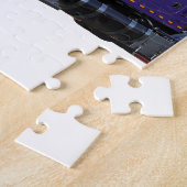 Trailer van metallisch Paars Semi-tractor Legpuzzel (Zijkant)