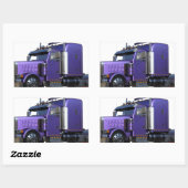 Trailer van metallisch Paars Semi-tractor Rechthoekige Sticker (Vel)