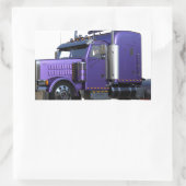Trailer van metallisch Paars Semi-tractor Rechthoekige Sticker (Tas)