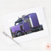 Trailer van metallisch Paars Semi-tractor Rechthoekige Sticker (Envelop)