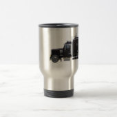 Trailer voor zwarte semitractor in zijprofiel reisbeker (Center)