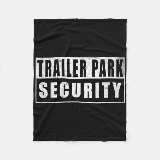 Trailerparkbeveiliging Grappige Vintage Fleece Deken (Voorkant)