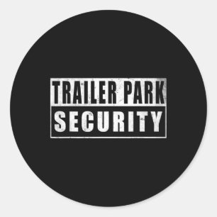 Trailers Parkbeveiliging Grappig Vintage Ronde Sticker