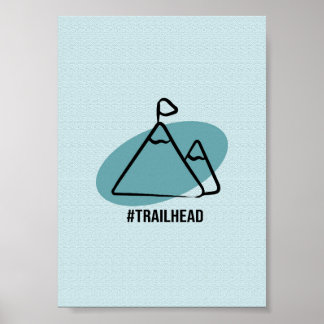 Trailhead Bergtoppen - Minimalistisch Wandelen Poster