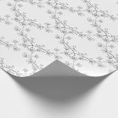 Trailing Botanische Patroon Black White Gift Wrapp Cadeaupapier (Hoek)