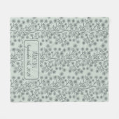 Trailing Floral Naam Geboortedatum Groene Baby Fleece Deken (Voorkant (Horizontaal))