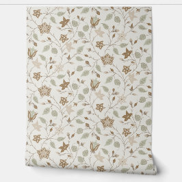 Trailing Floral - Paisley - Beige And Sage Green Behang