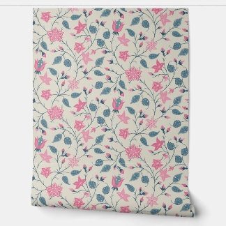 Trailing Floral - Paisley - Soft Pink & Dusty Blue Behang