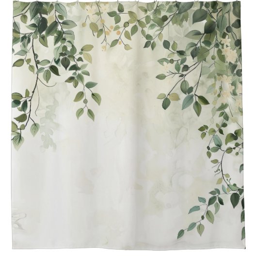 Trailing wijnstokken met witte bloemen douchegordi douchegordijn (Voorkant)