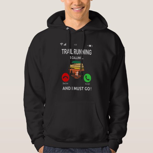 Trailrunning Trailrunner Running Artwork Trail Run Hoodie (Voorkant)