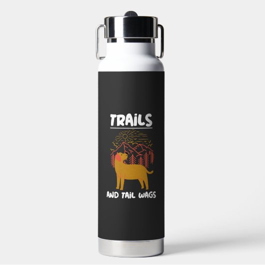 Trails en kwispelende staart Labrador Retriever Waterfles (Voorkant)