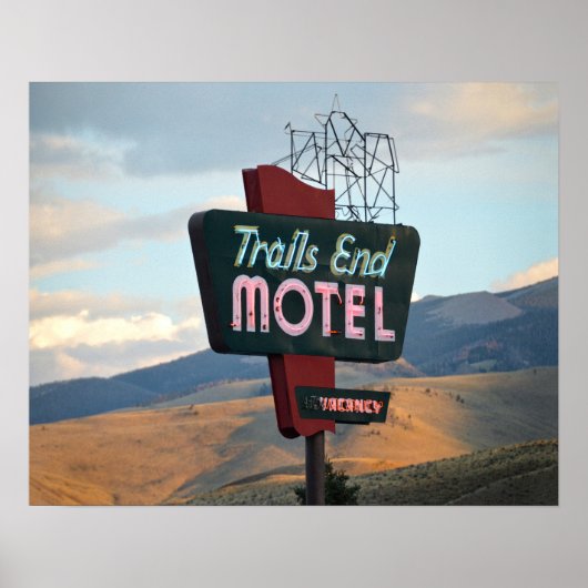 Trails End Motel Sign, Wyoming Poster (Voorkant)
