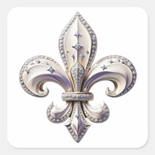 Trails I Travel Fleur de Lis Design Vierkante Sticker