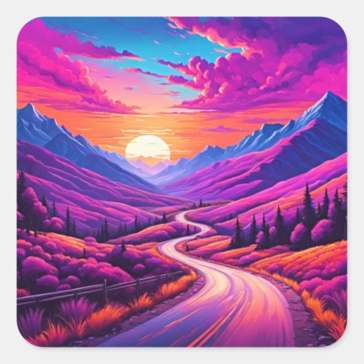 Trails I Travel Miles Design Vierkante Sticker (Voorkant)
