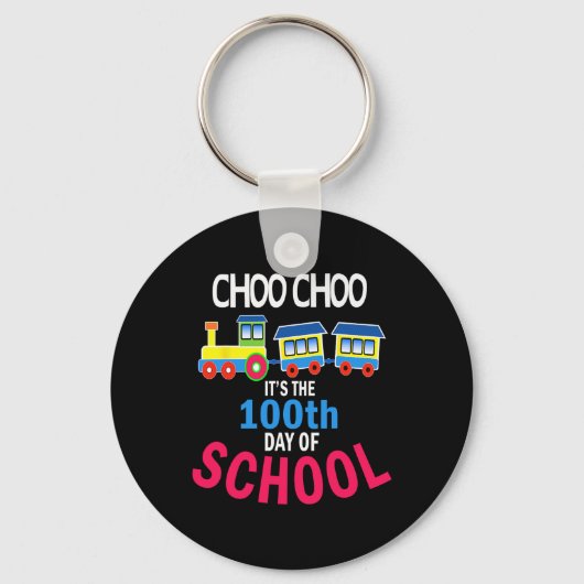 Train 100 dagen kleuterschool leerling leraar sleutelhanger (Voorkant)