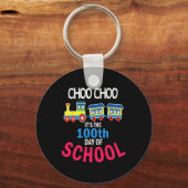 Train 100 dagen kleuterschool leerling leraar sleutelhanger (Voorkant)