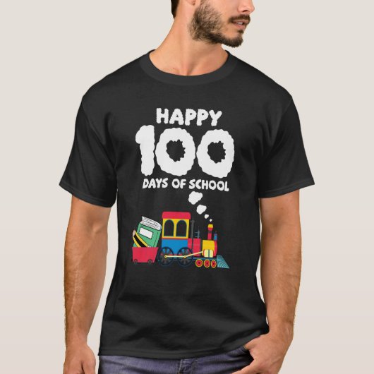 Train 100 Days Of Kindergarten School Student Teac T-shirt (Voorkant)