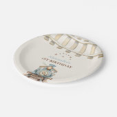 Train 1e verjaardag papieren bordje (Gekanteld)