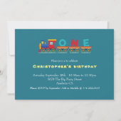 Train 1st Birthday Party Invitation Boy Railway (Achterkant)