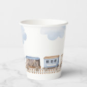 Train 2e Chugga Twee jaarlijkse krantenkopjes Papieren Bekers (Achterkant)