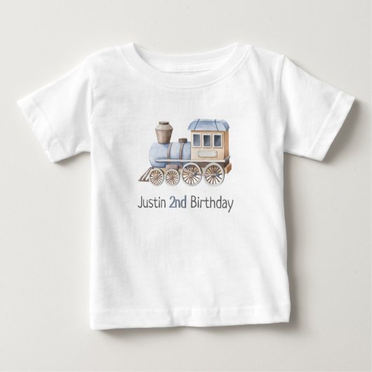 Train 2e verjaardag Chugga Two Boy T-Shirt (Voorkant)