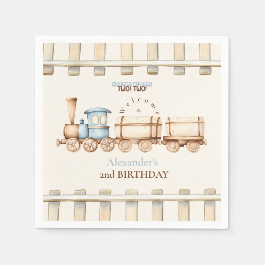 Train 2e verjaardag servet (Voorkant)