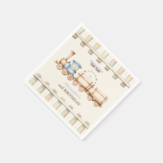 Train 2e verjaardag servet (Hoek)