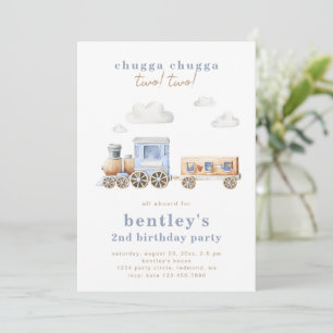 Train 2e verjaardag uitnodiging   Digitaal of gedr