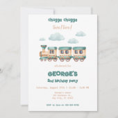 Train 2e verjaardag uitnodiging | Digitaal of gedr (Voorkant)