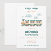 Train 2e verjaardag uitnodiging | Digitaal of gedr (Voorkant / Achterkant)