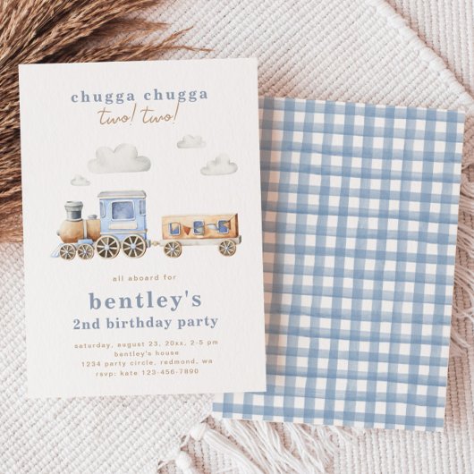Train 2e verjaardag uitnodiging | Digitaal of gedr