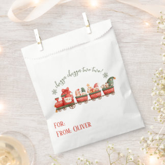 Train 2nd Birthday Watercolor Santas Party Express Bedankzakje