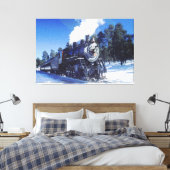 Train 3 Gewatteerd Canvas Afdruk (Insitu (Slaapkamer))