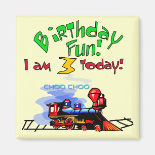 Train 3rd Birthday-overhemden en cadeaus Magneet