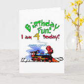 Train 4e verjaardag Tshirts en geschenken Kaart (Gele Bloem)