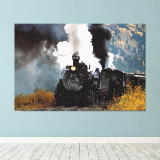 Train 5 Gewatteerd Canvas Afdruk (Insitu (Houten vloer))