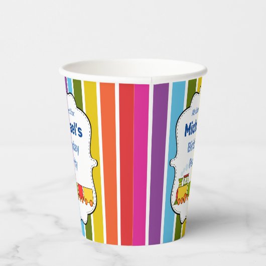 Train - Aangepaste verjaardag Papieren Bekers (Rechts)