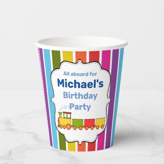 Train - Aangepaste verjaardag Papieren Bekers (Voorkant)