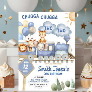 Train alles aan boord van de 2e verjaardag met fot kaart